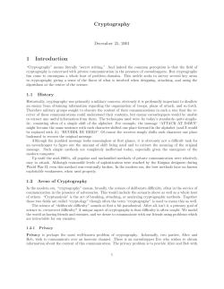 Cryptography - Computer Science