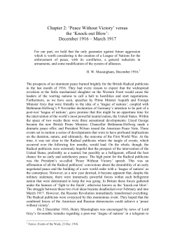 Chapter 2: `Peace Without Victory` versus the `Knock