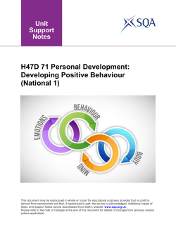 Developing Positive Behaviour