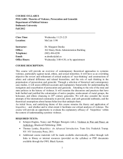 Theories of Violence, Persecution and Genocide