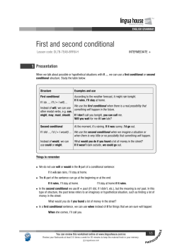 First and second conditional