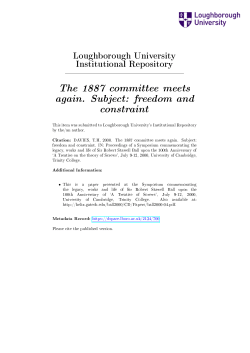 The 1887 committee meets again. Subject: freedom and constraint