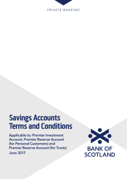 Private Banking Savings Accounts terms and