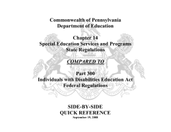 Chapter 14 Special Education Services
