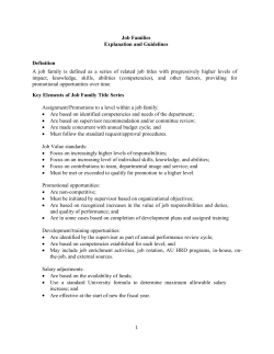 Job Families Explanation And Guidelines