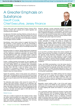 A Greater Emphasis on Substance