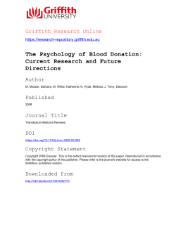 The Psychology of Blood Donation