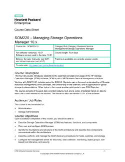 SOM220 &ndash; Managing Storage Operations Manager 10.x