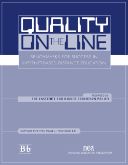 benchmarks for success in internet-based distance education