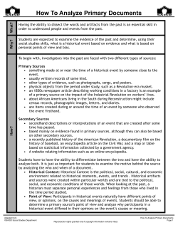 How To Analyze Primary Documents