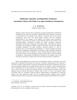 Deliberative, Agonistic, and Algorithmic Audiences: Journalism`s