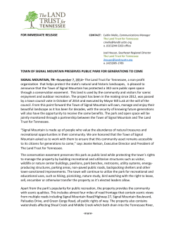 Signal Mountain Press Release - The Land Trust for Tennessee