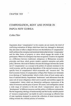 CHAPTER TEN COMPENSATION, REN T AND POWER IN PAPUA