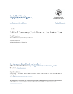 Political Economy, Capitalism and the Rule of Law