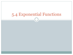 5.4 Exponential Functions