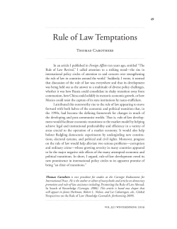 Rule of Law Temptations - Carnegie Endowment for International