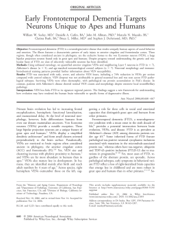Early frontotemporal dementia targets neurons