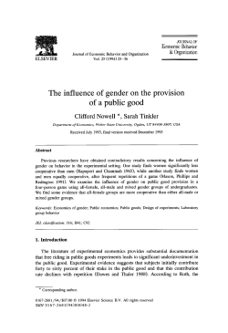 The influence of gender on the provision of a public good