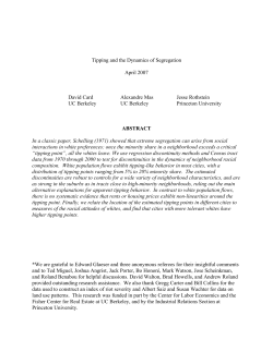 Tipping and the Dynamics of Segregation