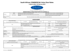 PMA Commercial Voice Over Rates 1 March 2016