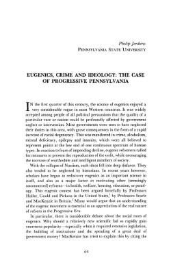 eugenics, crime and ideology