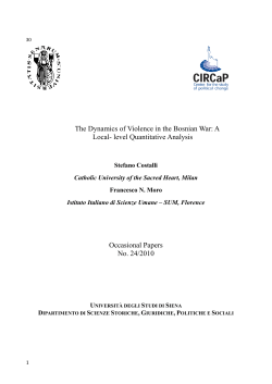The Dynamics of Violence in the Bosnian War: A Local