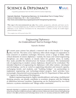 Engineering Diplomacy: An Underutilized Tool in Foreign Policy