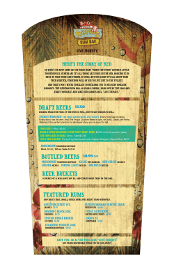 Carnival Cruise lines Red Frog Rum Bar menu