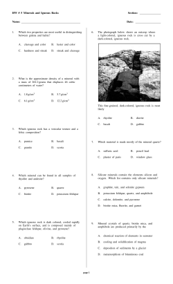 HW # 5 Minerals and Igneous Rocks Section