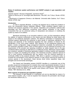 Study of membrane system performance and HAZOP analysis in gas