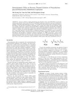 Stereoisomeric Effect on Reverse Thermal Gelation of Poly(ethylene
