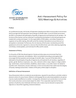 Anti-Harassment Policy - Society of Exploration Geophysicists