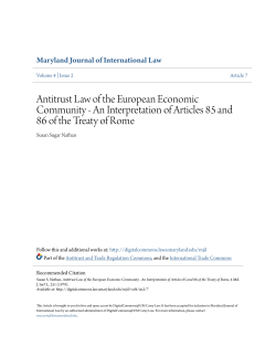 Antitrust Law of the European Economic Community