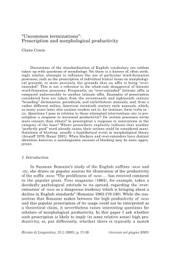 Uncommon terminations - Laboratorio di Linguistica