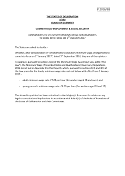 Amendments to Statutory Minimum Wage Arrangements