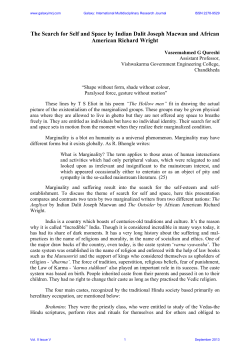 The Search for Self and Space by Indian Dalit Joseph Macwan and