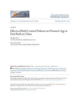Effects of Birth Control Policies on Women`s Age at First Birth in China