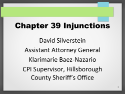 Chapter 39 Injunctions - Florida`s Center for Child Welfare