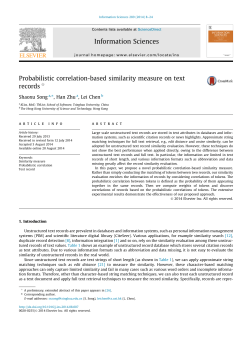 Probabilistic correlation-based similarity measure on text records
