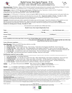 Rachel Carson Snow Sports Program 15-16