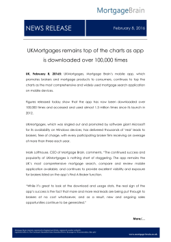 NEWS RELEASE - Mortgage Brain