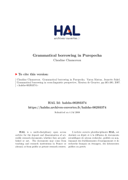 Grammatical borrowing in Purepecha - Hal-SHS