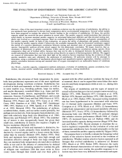THE EVOLUTION OF ENDOTHERMY: TESTING THE AEROBIC
