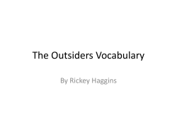 The Outsiders Vocabulary
