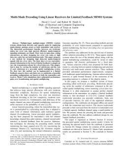 Multi-Mode Precoding Using Linear Receivers for Limited Feedback