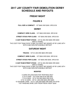 2017 JAY COUNTY FAIR DEMOLITION DERBY SCHEDULE AND