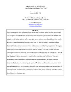 Policy Analysis of AB 971 California`s 3 Strike Law