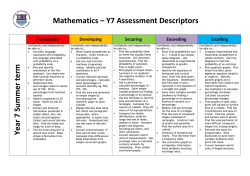 Maths - Summer Term