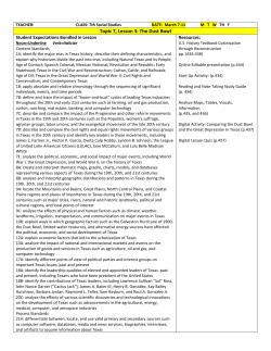 Topic 7, Lesson 3: The Dust Bowl