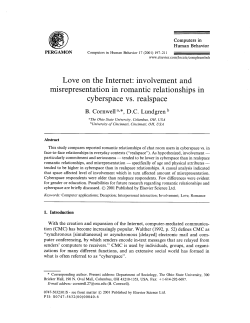 Love on the Internet: involvement and